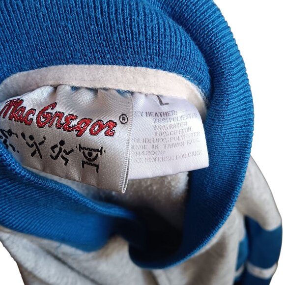 Large Vintage MacGregor Jacket Spellout Varsity 1980's Rayon blend Ringer Taiwan - Picture 3 of 7